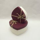 burgundy and cream heart shape box