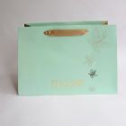 Trapezoid Paper Bag w/ Gold Aqua Spot Colors